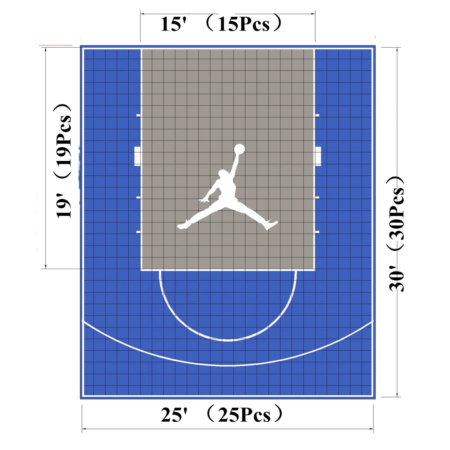 30′ x 25′ Basketball Court - Modulux