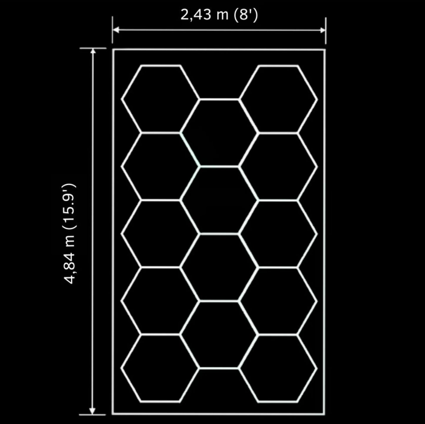 LED HEXAGONALE 16' X 8'