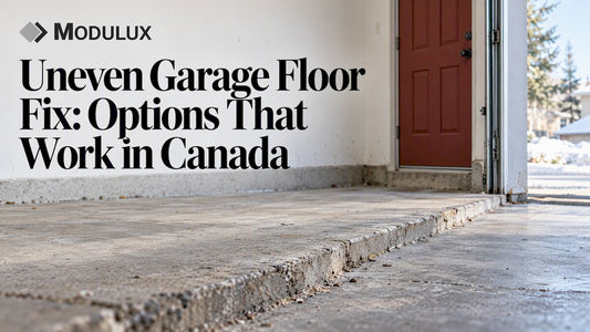 Raised concrete joint inside a Canadian garage